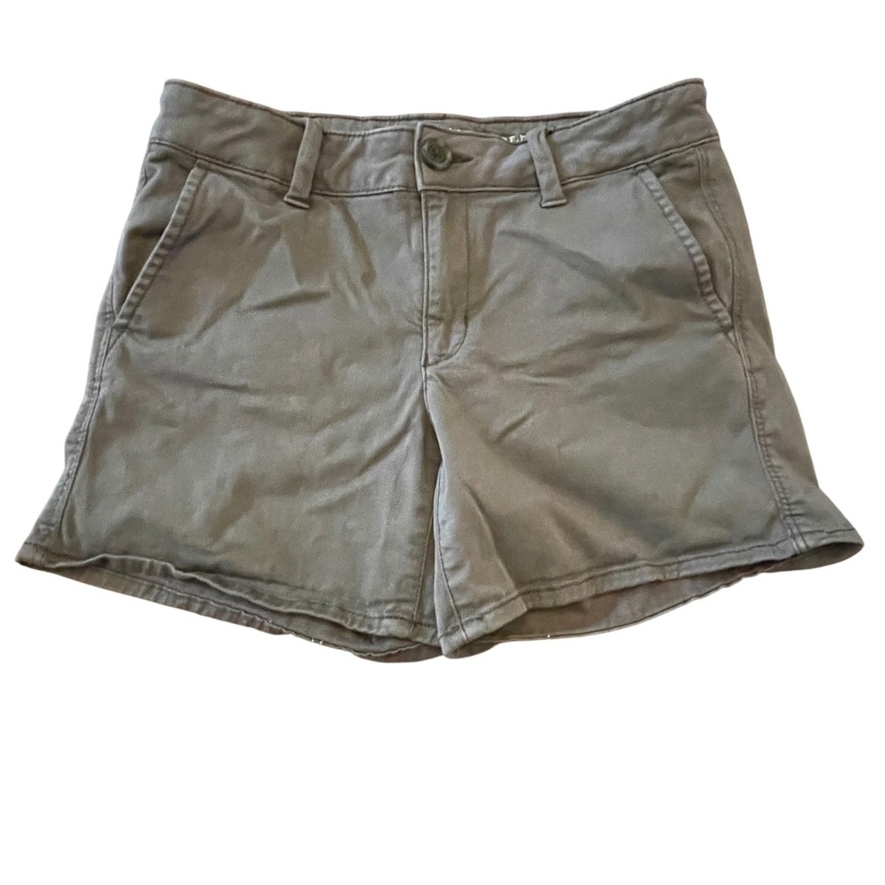 American Eagle Next Level Stretch Grey Midi Shorts Womens Size 8 Casual Chino